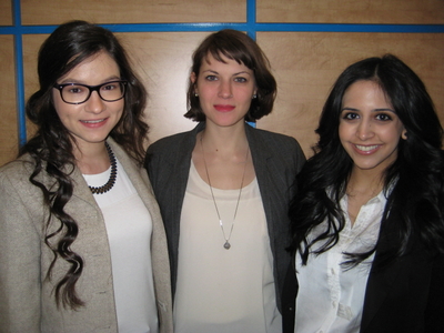 Noura Redding, Emily Parkinson et Safina Adatia, étudiantes au Département de médecine familiale de l'Université McGill.