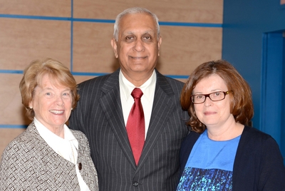 From left to right, Caroline Emblem, past President of the Auxiliary; Dr. Arvind K. Joshi, Director General & CEO; and Linda Bambonye, Vice-President of Operations and Nursing.