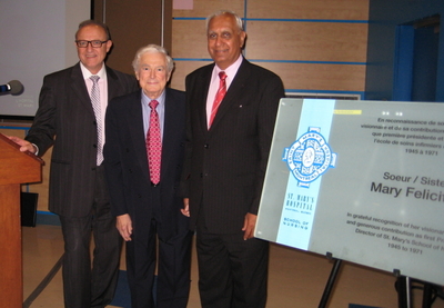 Mr. Ralph Dadoun, SMHC Director General and CEO, along with Dr. Constant Nucci and Dr. Arvind Joshi, former SMHC Director Generals and CEOs.